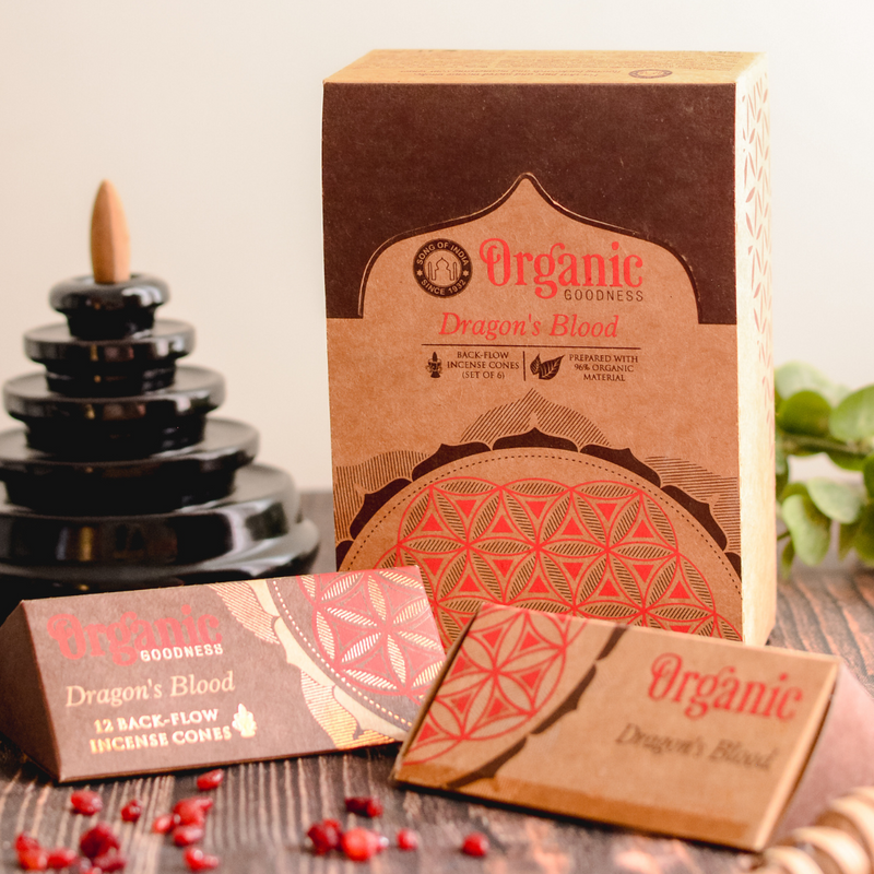 Organic Goodness - Backflow Incense Cones - Dragon's Blood