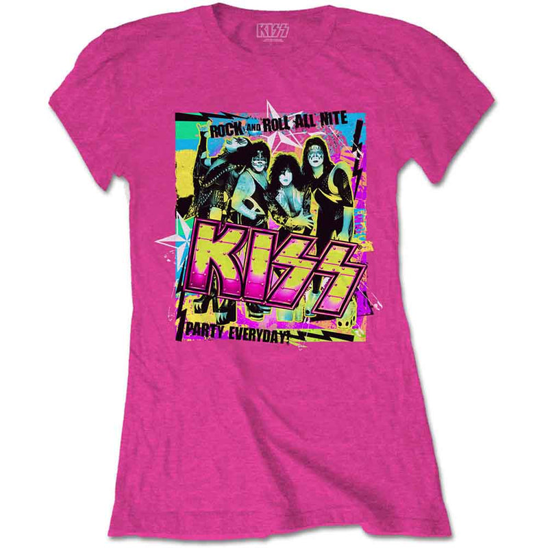Kiss - Party Every Day - Ladies T-Shirt