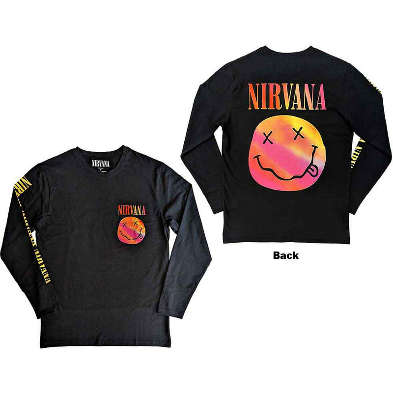 Nirvana - Gradient Happy Face - Long Sleeve T-Shirt