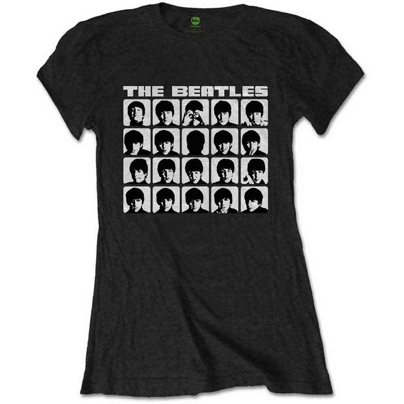 The Beatles - Hard Days Night Faces Mono - Ladies T-Shirt