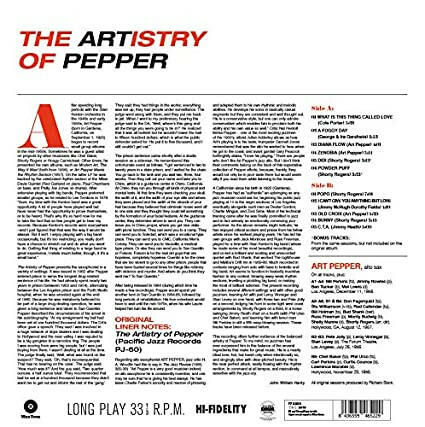 Art Pepper - Artistry Of Pepper - Vinyl
