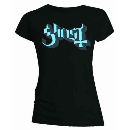 Ghost - Blue/Grey Keyline Logo - Ladies T-Shirt