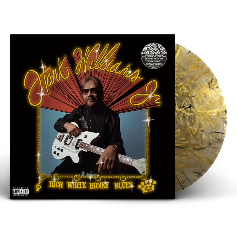 Hank Williams Jr. - Rich White Honky Blues - Gold / Black Splatter Vinyl