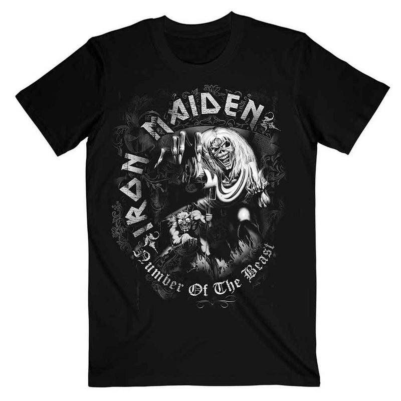 Iron Maiden - Number Of The Beast Grey Tone - Unisex T-Shirt