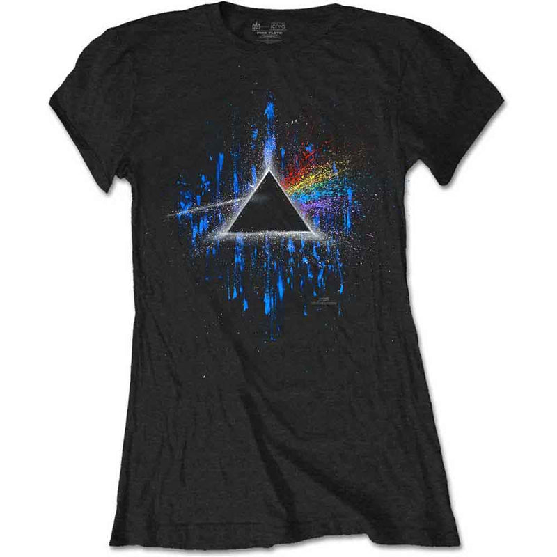 Pink Floyd - Dark Side of the Moon Blue Splatter - Ladies T-Shirt