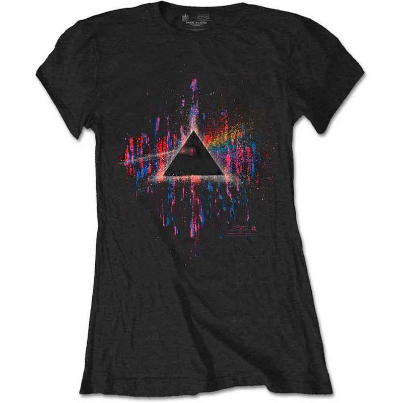 Pink Floyd - Dark Side of the Moon Pink Splatter - Ladies T-Shirt