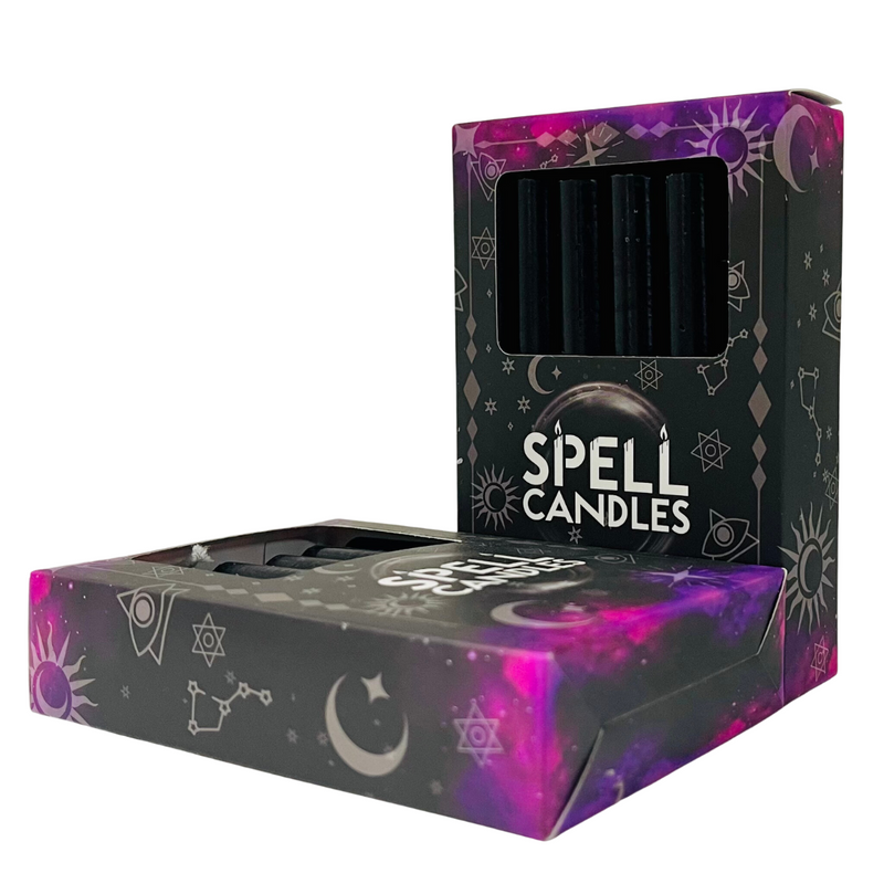 Spell Candles - 12 Pack - 10cm Black