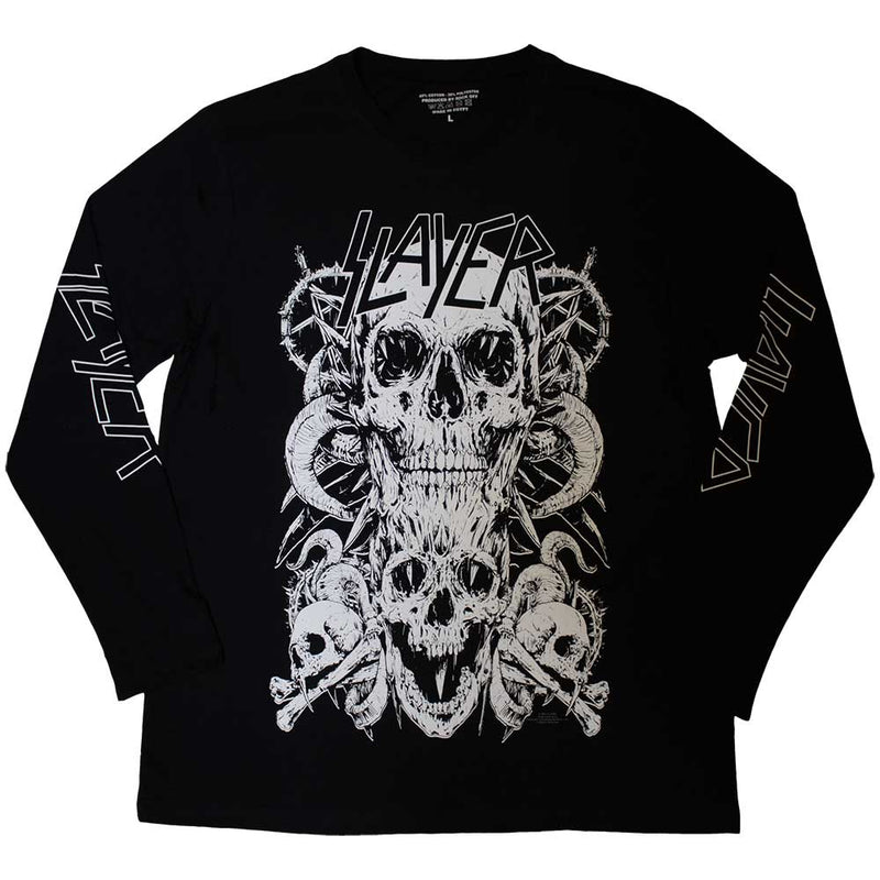 Slayer - White Skulls - Long Sleeve T-Shirt