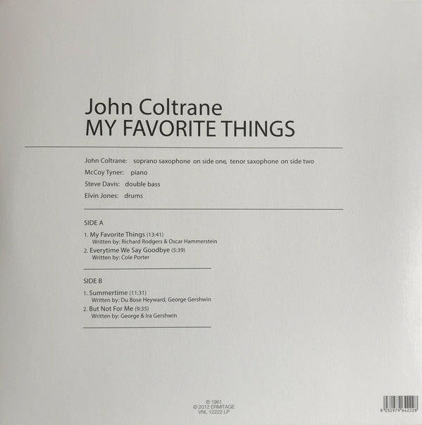 John Coltrane : My Favorite Things (LP, Album, RE, 180)