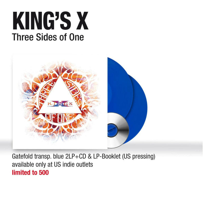 King's X - Three Sides Of One (Gatefold LP Jacket, Booklet, With CD, Clear Vinyl, Blue) - Vinyl